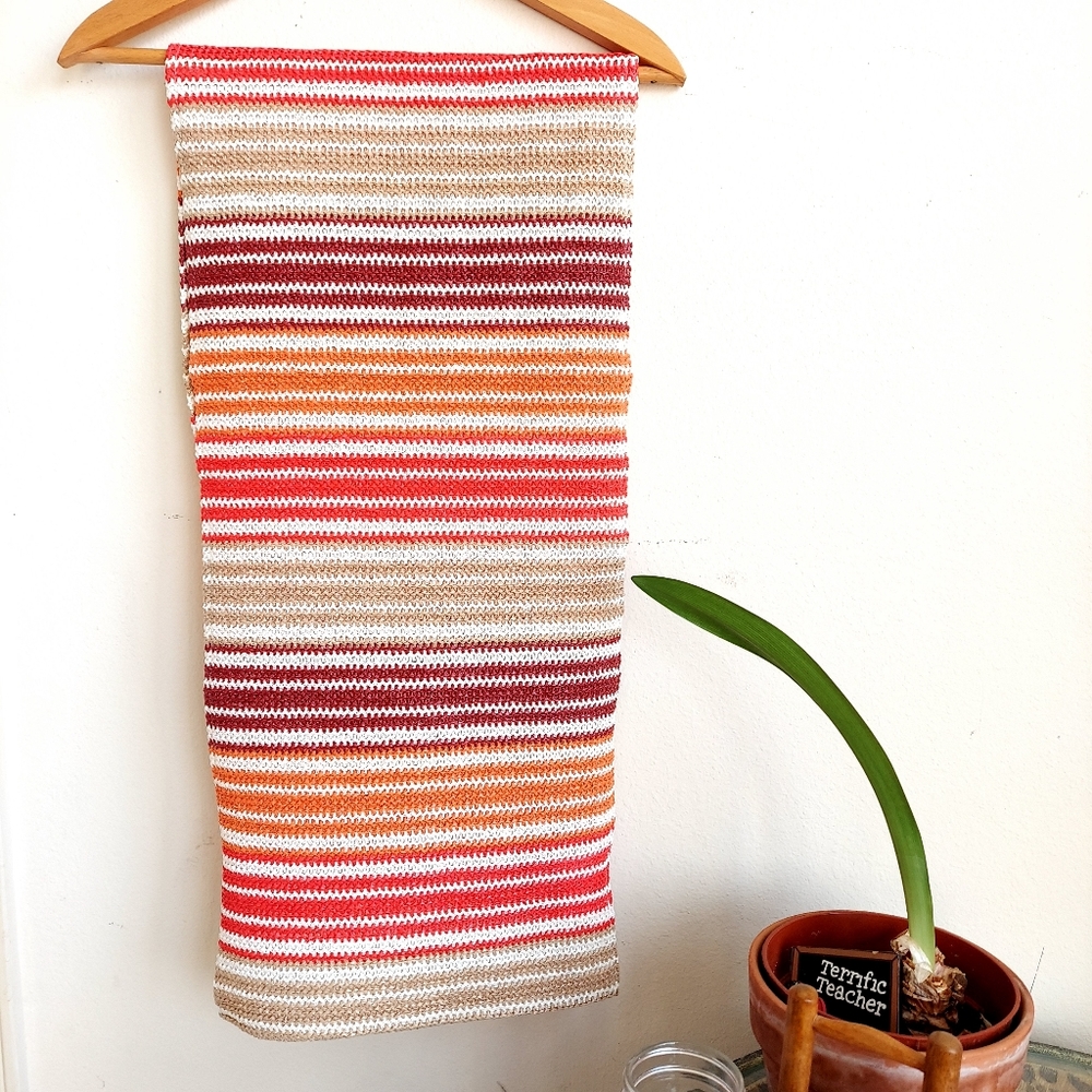 Tan orange olefin table runner